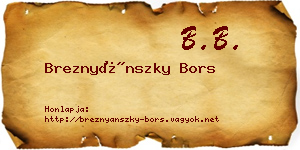 Breznyánszky Bors névjegykártya